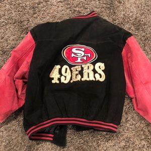 San Francisco 49ers suede varsity jacket leather